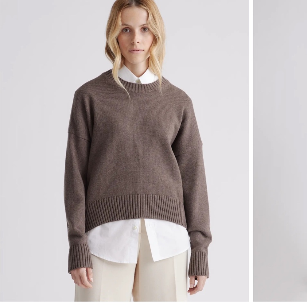 Quince 100% Cotton Boyfriend Crew Sweater
